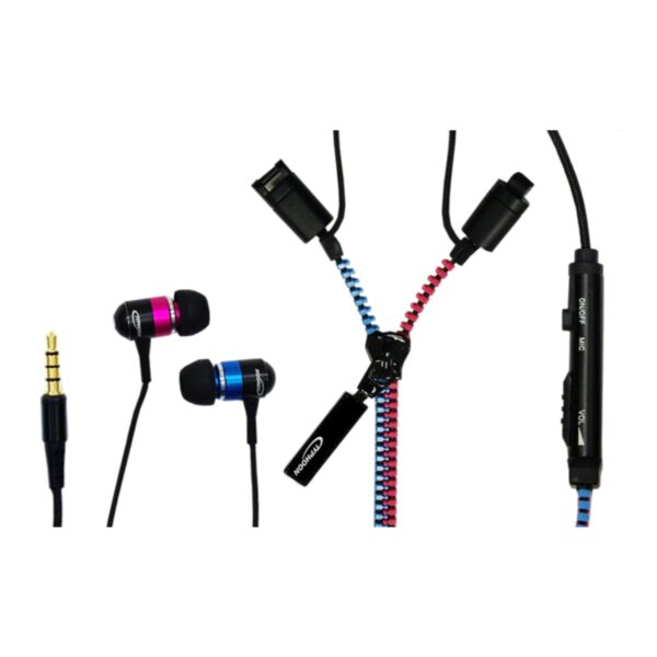 Typhoon TM010 UniqueZipper - Headset mit Freisprechfunktion - blau/pink