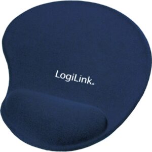 LogiLink ID0027B Mauspad mit Silikon Gel Handballenauflage - blau