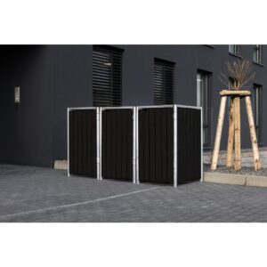 Hide Mülltonnenbox 240 l schwarz 3-fach