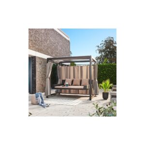 Home Deluxe Pavillon Provence mit Bett in Rattan-Optik