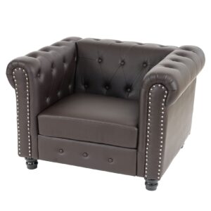 Luxus Sessel Loungesessel Relaxsessel Chesterfield Edingburgh Kunstleder ~ runde Füße