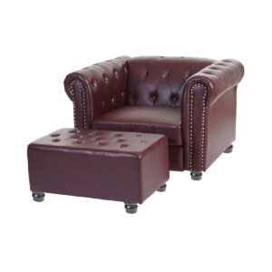 Luxus Sessel Loungesessel Relaxsessel Chesterfield Kunstleder ~ runde Füße