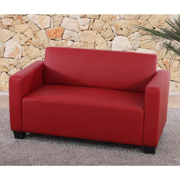 Modular 2er Sofa Couch Moncalieri Loungesofa Kunstleder 136cm ~ rot