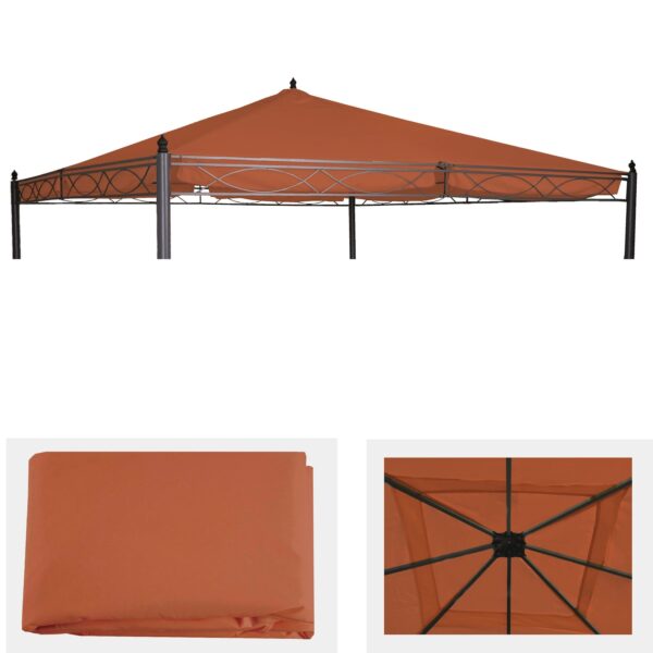 Ersatzbezug für Dach Pergola Pavillon Calpe 4x4m ~ terracotta-braun