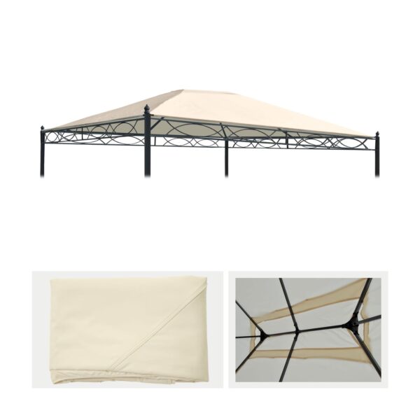 Ersatzbezug für Dach Pergola Pavillon Calpe 4x3m ~ creme