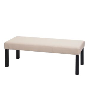 Sitzbank Polsterbank Bank M37 Kunstleder ~ 120x43x49 cm creme