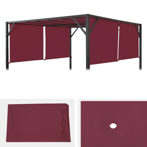 Ersatzbezug für Dach Pergola Pavillon Beja 3x4m ~ bordeaux-rot