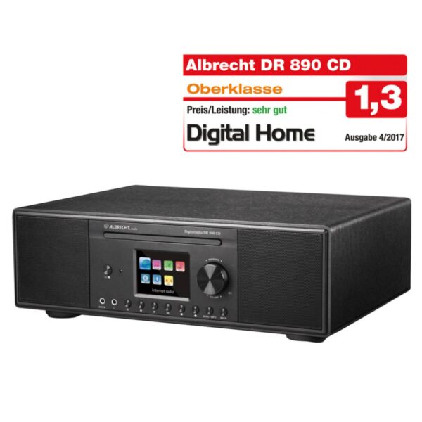 Albrecht DR890 CD/Hybridradio / Exzellenter Raumklang dank Holzgehäuse Schwarz