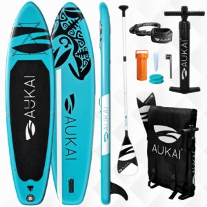 Aukai® Stand Up Paddle Board 320cm SUP Surfboard aufblasbar + Paddel Surfbrett Paddling Paddelboard – in verschiedenen Designs und Farben