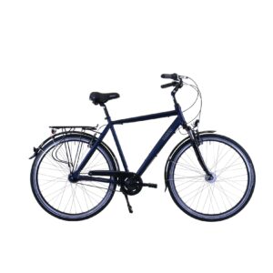 HAWK Citytrek Deluxe Gent Ocean Blue inkl. Tasche - Herren 28 Zoll - Leichtes Fahrrad mit 7-Gang Shimano Kettenschaltung & Beleuchtung I Allrounder