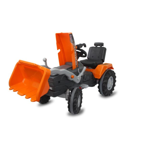 Trettraktor mit Frontlader Power Drag orange