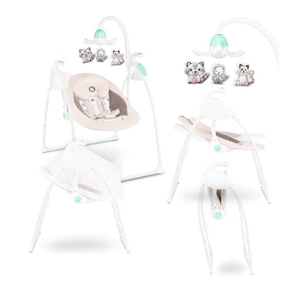 Lionelo Robin braun Babyschaukel mit Spieluhr und Melodien  0-9kg