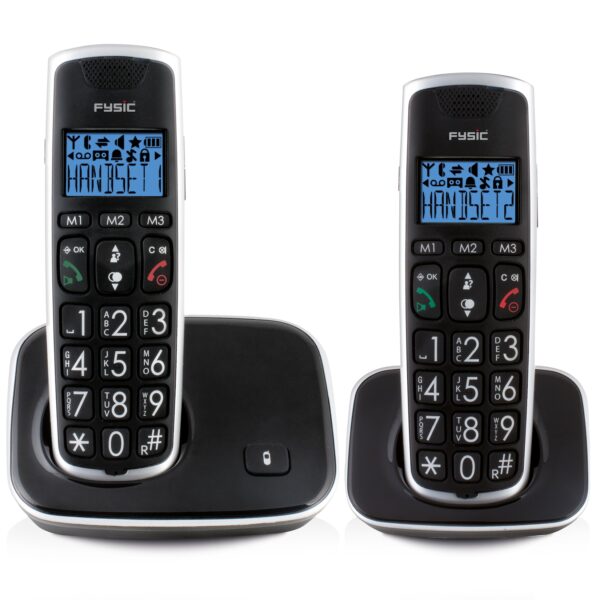 Fysic DECT-Telefon für Senioren FX-6020 mit große Tasten und 2 Mobilteilen