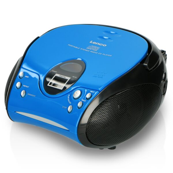 Lenco SCD-24 Blue/Black - Tragbares FM-Radio mit CD-Player - Kopfhöreranschluß - Blau/Schwarz