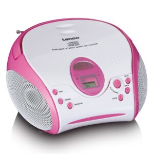 Lenco SCD-24PK kids - Tragbares FM-Radio mit CD-Player - Kopfhöreranschluß - Pink