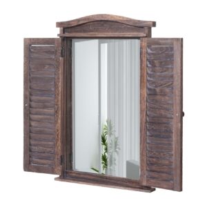 Wandspiegel Badspiegel Badezimmer Spiegelfenster mit Fensterläden