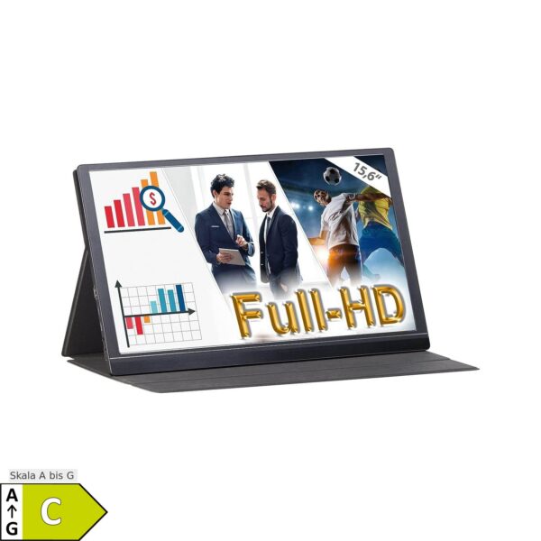 Auvisio EZM-210 (ZX-5076-675) + WLAN-Stick Tragbarer Monitor Mobiler Full-HD-IPS-Monitor