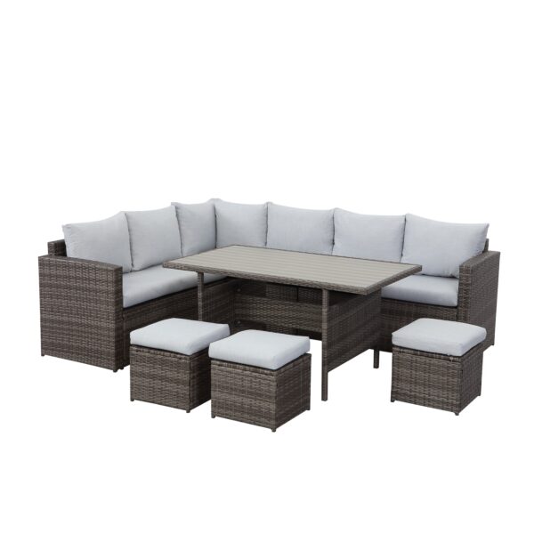 9-Sitzer Lounge Set Polyrattan mit Sofa Tisch Polster -versch. Ausführungen