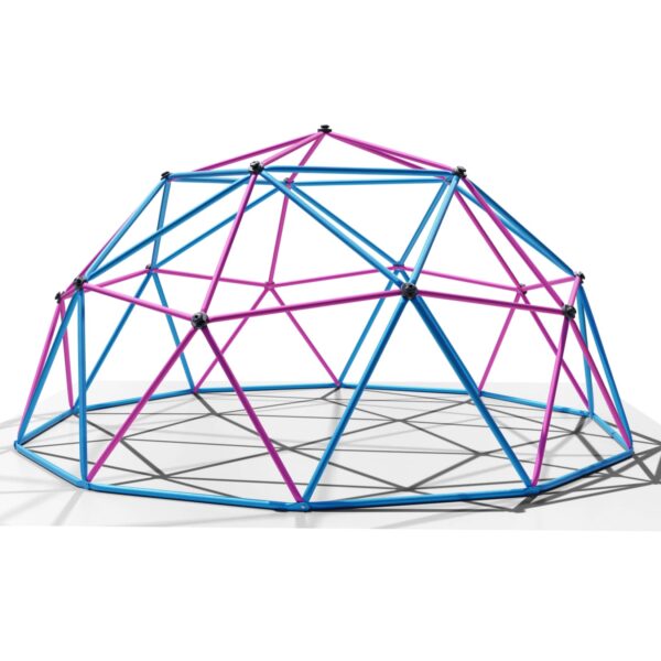 Klettergerüst 360x360x180cm DomeClimber Kinder Kletterkuppel Geodome 12FT - blau/pink