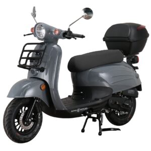 Alpha Motors Motorroller Adria 50 ccm 45 km/h EURO 5 grau inkl. Topcase