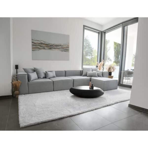 HOME DELUXE Modulares Sofa VERONA -versch. Ausführungen- XL hellgrau