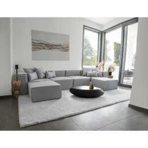 HOME DELUXE Modulares Sofa VERONA - versch. Ausführungen -XXL hellgrau