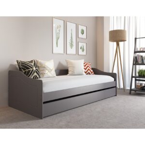 Inter Link Funktionsbett Leonie 90x200 cm in Kiefer Massivholz grau lackiert inkl. Lattenrost