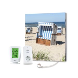 Marmony 500W Infrarot-Heizung Bildplatte "Strandkorb" mit Thermostat MTC-40