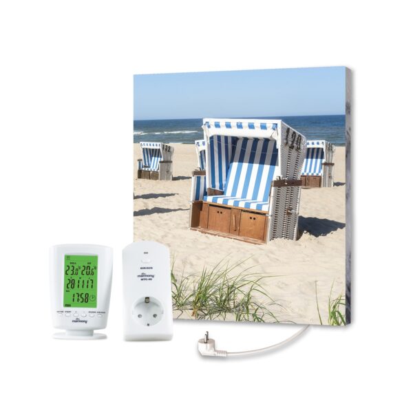 Marmony 500W Infrarot-Heizung Bildplatte "Strandkorb" mit Thermostat MTC-40