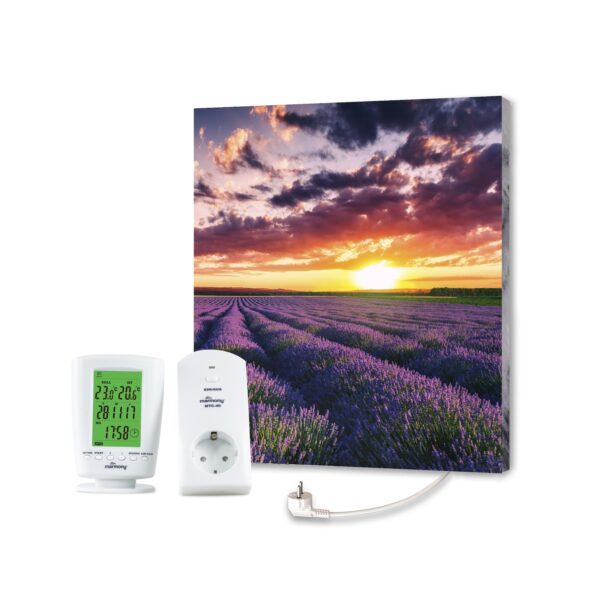 Marmony 500W Infrarot-Heizung Bildplatte "Lavendel" mit Thermostat MTC-40