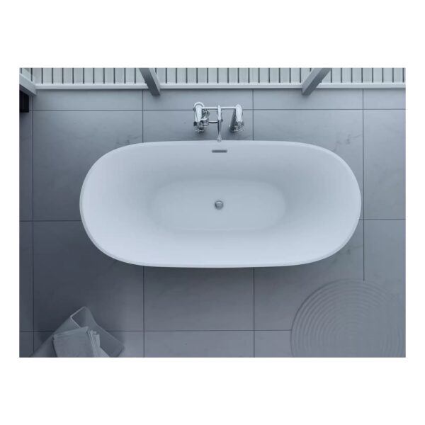 PureHaven freistehende Luxus Acryl-Badewanne 170x80cm elegant inkl. Siphon und Überlaufschutz leicht zu pflegende Oberfläche extra starker Rahmen Weiß