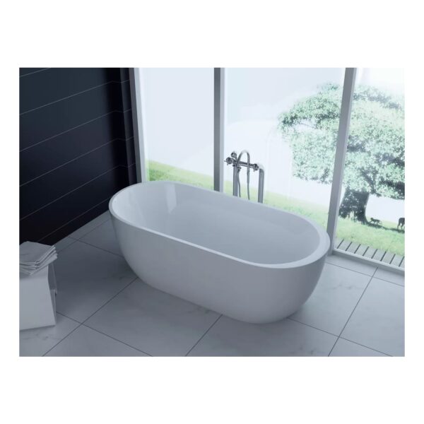 PureHaven freistehende Luxus Acryl-Badewanne 170x80cm elegant inkl. Siphon und Überlaufschutz leicht zu pflegende Oberfläche extra starker Rahmen Weiß - versch. Ausführungen