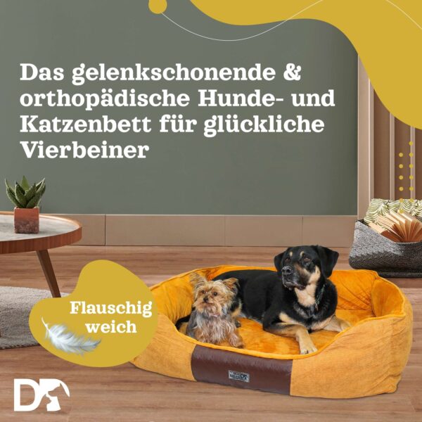 DEAR DARLING DD-04BRL Luxus Hundebett Katzenbett braun Gr. L 75x60cm mit Memoryschaum Matratze