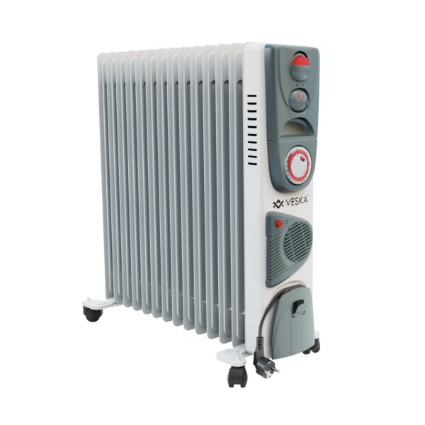 Ölradiator 2900W Elektro Heizkörper mit 13 Rippen - Weiss