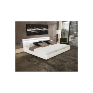 HOME DELUXE LED Bett Nube mit Schubladen 270x200cm - versch. Ausführungen - mit Matratze - Weiß