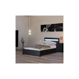 HOME DELUXE LED Bett NUBE mit Schubladen - 90 x 200 - versch. Ausführungen - ohne Matratze - Dunkelgrau