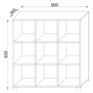 VCM Holz Stand Regal Bücherregal Deko Bücher Standregal Raumteiler Benas-3x3