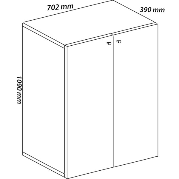 VCM Aktenschrank mit Drehtüren Lona 3 Fächer