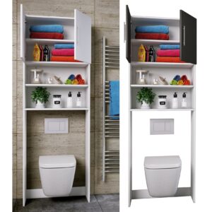 VCM Holz WC Toilette Regal Toilettenüberbau Überbauschrank Wandschrank Totas