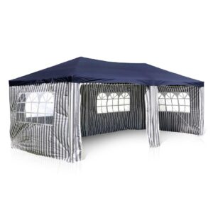 VCM Pavillon Partyzelt blau 3x6m PE 110g/m² Gartenzelt Festzelt Eventzelt Marktzelt