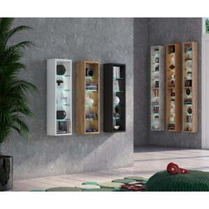 VCM Holz Wandregal Hängeregal Regal Bücherregal Wandboard Deko Glas Rasato L