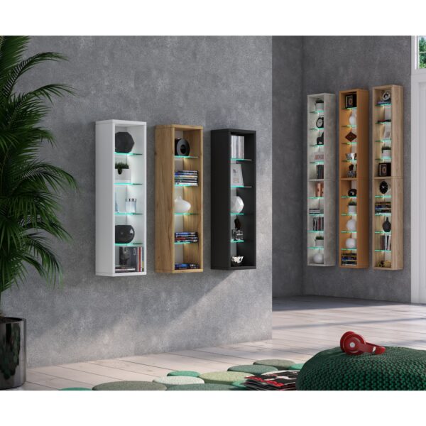 VCM Holz Wandregal Hängeregal Regal Bücherregal Wandboard Deko Glas Rasato L