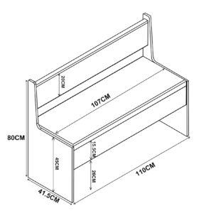 VCM Holz Eckbank Sitzbank Bank mit Truhe Esal Breite 110 cm