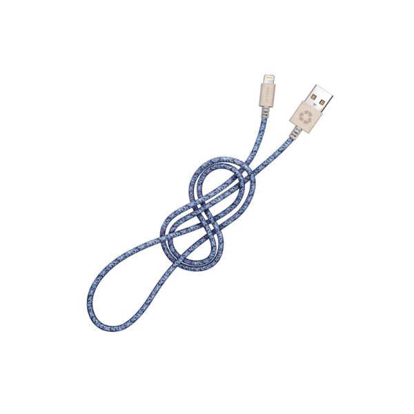 LE CORD Lightning Kabel 2m aus Fischnetz blau