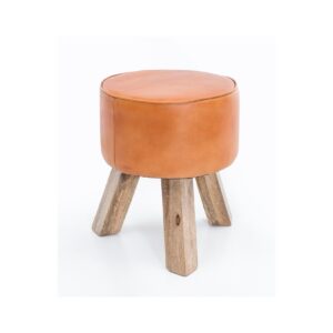 FineBuy Sitzhocker FB45553 Holz 37x45x37 cm Modern Design Hocker mit Leder