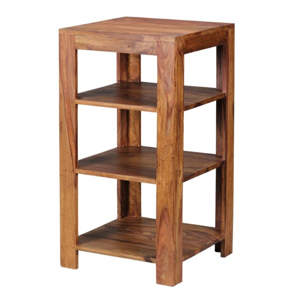 FineBuy Sheesham Massivholz Bücherregal 3 Böden Stand Regal 44x44x83 cm