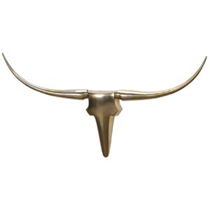 FineBuy Deko Geweih Bull L Aluminium Deisgn Hörner 125 cm Wanddekoration