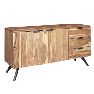 FineBuy Sideboard Massiv Kommodenschrank 145 cm Anrichte Kommode Schrank Holz