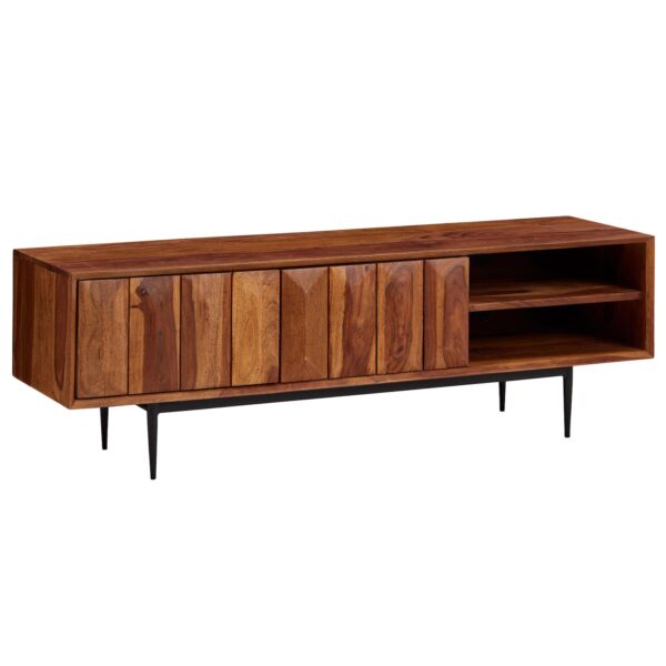 TV Schrank FineBuy Lowboard 123x42x35 cm Holz Fernsehkommode Fernsehschrank