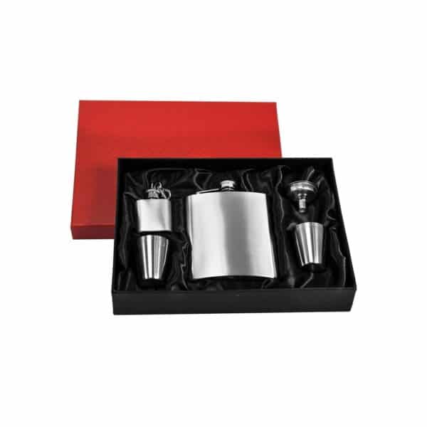 Flachmann-Set Geschenkbox Edelstahl Trichter